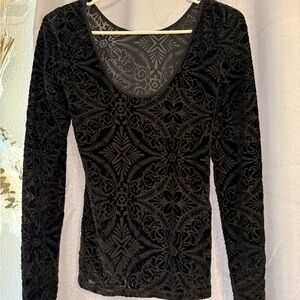 Hinge Elegant Velvet Black Women's Tunic